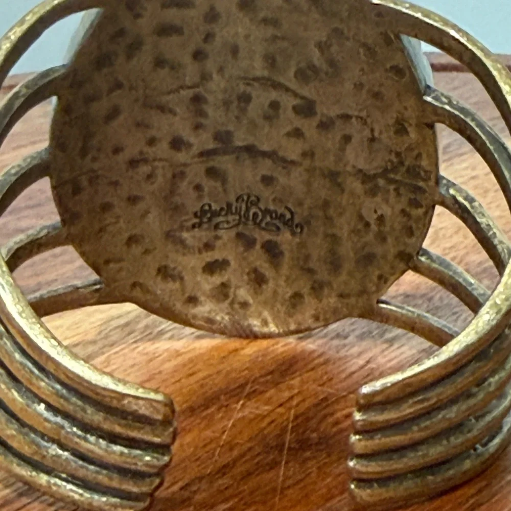 Lucky Brand Vintage Inspired Turquoise Gold Women's Statement Cuff Bracelet OS - Picture 7 of 10